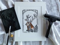 Image 1 of "FIA RUA" - Lino Print w/ watercolour