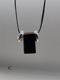 Image 5 of Sterling Silver & Ebony Bead Cord Necklace