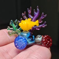 MINIATURE CORAL REEF SCULPTURE WITH PUFFER FISH / CRS3