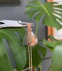 Image 1 of Gold Labradorite Teardrop  Crystal Necklace