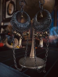 Image 5 of Bones and bells chandelier earrings 