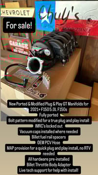 Image 1 of New For 2021-2025 Ford F150 5.0L Ported & Modified to Fit GT Intake Manifold