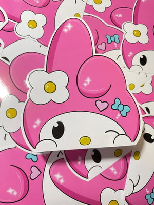 Image of Pink bunny peeker glossy finish