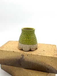 Image 2 of mini green dot vase