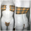 Plaid Bandeau Bikini Set Stripper Outfit