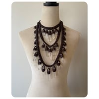 Image 5 of The Venus Necklace - Clear Quartz Crystals and Dark Brown Leather