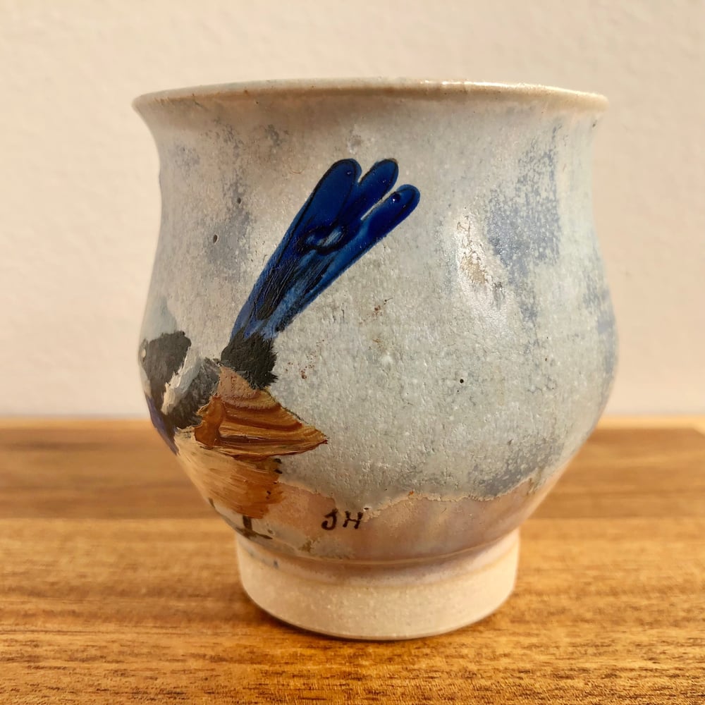 Blue Superb Fairywren Vase