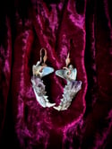 Bisected Mink Skull W/ Amethyst & Carborundum - Necklace & Earring Set