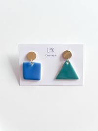 Paire de boucles d'oreilles céramique TRICARRÉ B