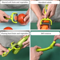 Image 4 of 3 In 1 Rotary Peeler Fruit Vegetables Cabbage Graters Salad Carrot Potato Slicer Kitchen 