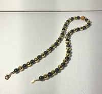 Image 2 of Cedar Wood & Hematite (Black/Gold) Necklace 18”