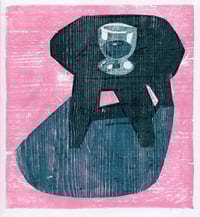 Green drink woodblock print 