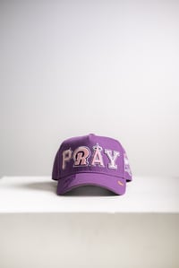 Image 2 of PRE ORDER Philippians 4:6 PRAY Hat "Purple"