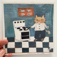 Image 5 of Small square art print -cooking an egg 