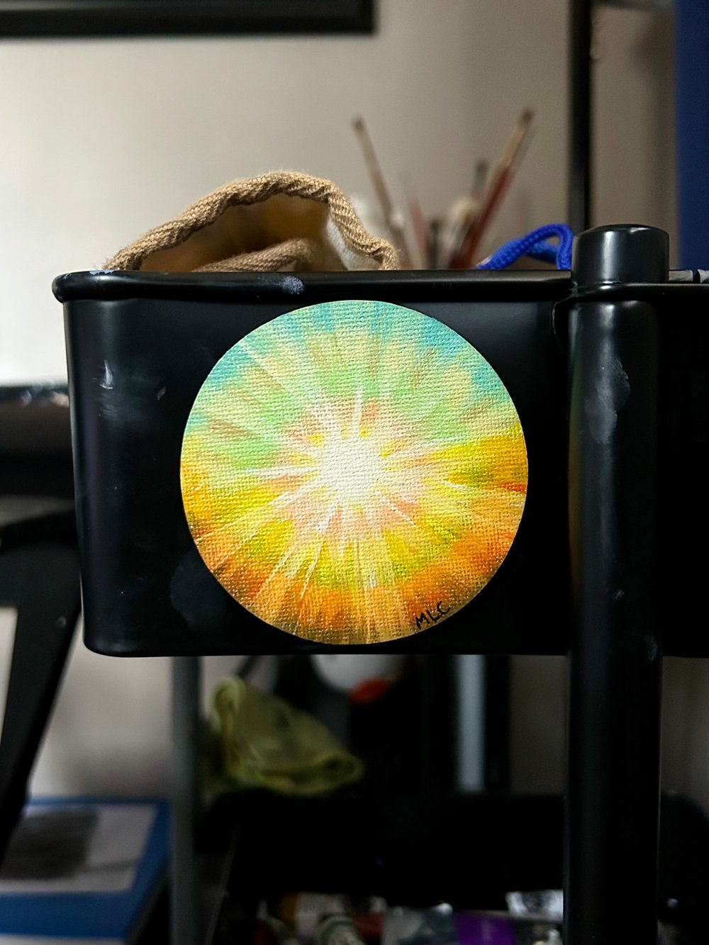 Hand-Painted Sunlight Tie-Dye Print Magnet