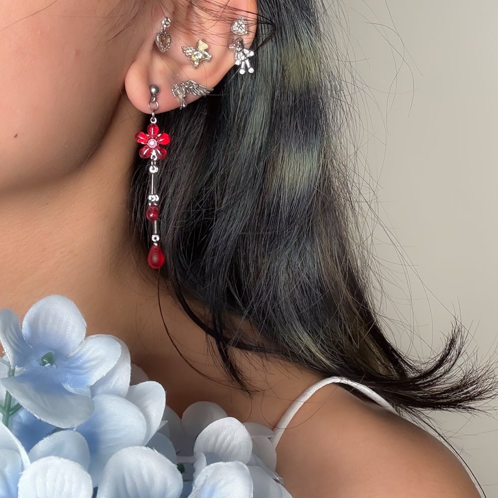 Image of Red Azalea Earrings