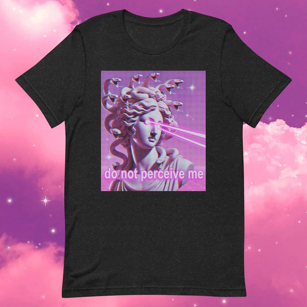 Image of “do not perceive me” medusa vaporwave aesthetic unisex t-shirt