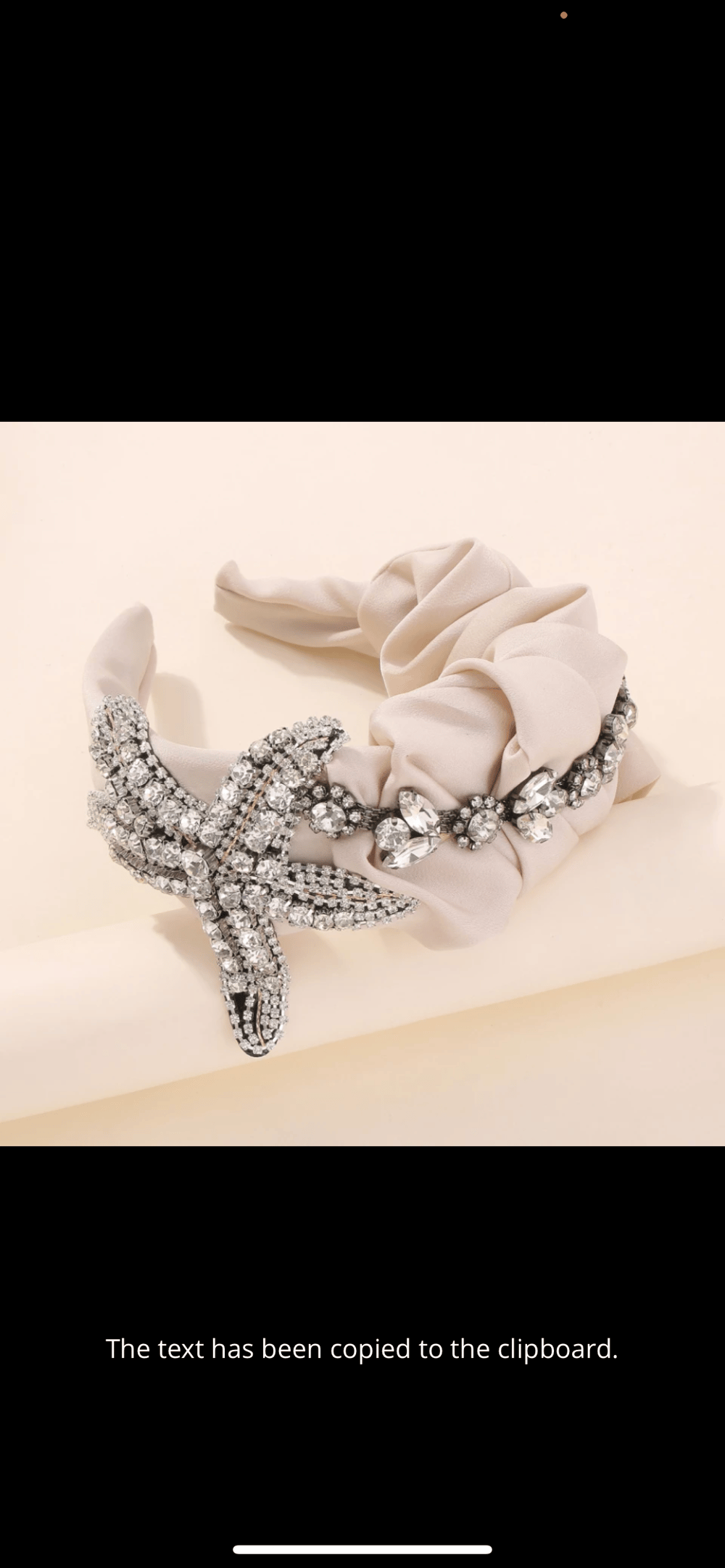 Image of Starfish Headband Hair Accessories Satin with Glass Rhinestone Hairband