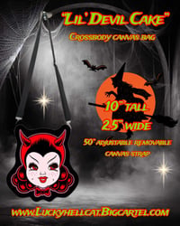 Image 1 of PRE ORDER Lil Devil Cake Crossbody Canvas Bag