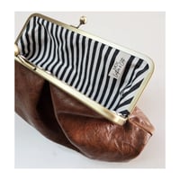 Image 3 of *NEW* Pleated Cognac Leather Clutch