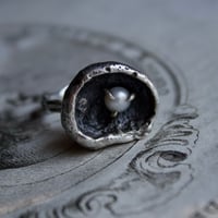 Image 1 of Cupule Ring with Pearl size 6.5