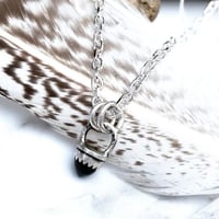 Image 1 of Handmade Sterling Silver Black Spinel Bullet Point Pendant 925