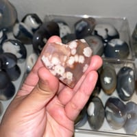 Image 2 of Faceted Flower Agate Heart