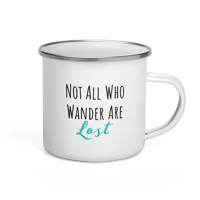 Image 3 of Not All Who Wander Enamel Mug