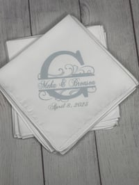 Image 1 of Custom Second Line Handkerchiefs | Personalized Wedding & Event Favors