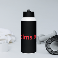 Image 20 of Stainless steel water bottle with a straw lid (Psalms 9;11 Black and Red)