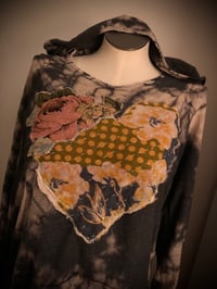 Image 1 of Upcycled “Tie Dye purple rose”  hoodie