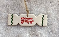 Image 3 of Ceramic Christmas Cracker decoration.