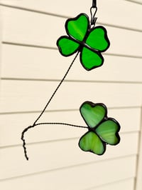 Image 2 of Lucky Clover Duo Stained Glass Suncatcher