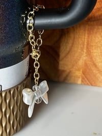 Image 1 of Wild Blooms Black, Cream, and Gold Tumbler Handle Charm