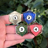 Image 3 of DnD Dice Enamel Pin Sparkle