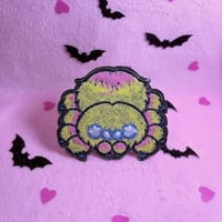 Image 5 of Fuzzy Yellow Tarantula  - 3.5 Inch - Embroidered, Iron-On Patch