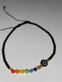 Image 2 of Black evil eye bracelet🌈