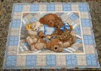 Image 1 of Blue Teddy Bears baby quilt 