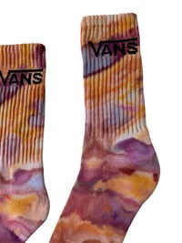 Image 4 of L/XL Adult VANS Hand-Dyed Crew Socks in Solar Flare Ice Dye