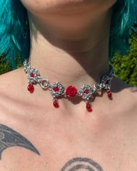 Image 1 of bleeding rose choker