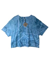 Image 2 of 3XL Crop Tee in Seaside Geode Ice Dye