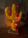 Yellow and Red And Orange Themed Ceramic Cactus Night Light Lamp