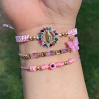 Image 1 of Pink Virgencita Handmade Bracelet Set