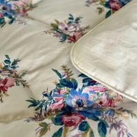 Image 4 of Small Double True Vintage Glazed Cotton Floral Bouquet Eiderdown