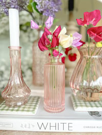 Image 3 of SALE! Pale Pink Glass Bud Vases ( Sets or Singles )