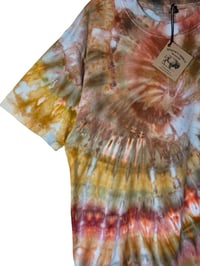 Image 8 of M Adult 100% Combed Cotton T-Shirt in Sedona Spiral Ice Dye 