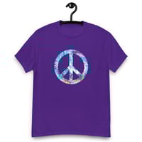 Image 4 of Unisex classic tee, Tie Dye Peace Sign Retro tee