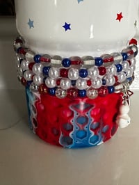 Image 4 of Ducky 4th of July Memorial Day Patrotic Red White and Blue Tumbler Bracelet Stack