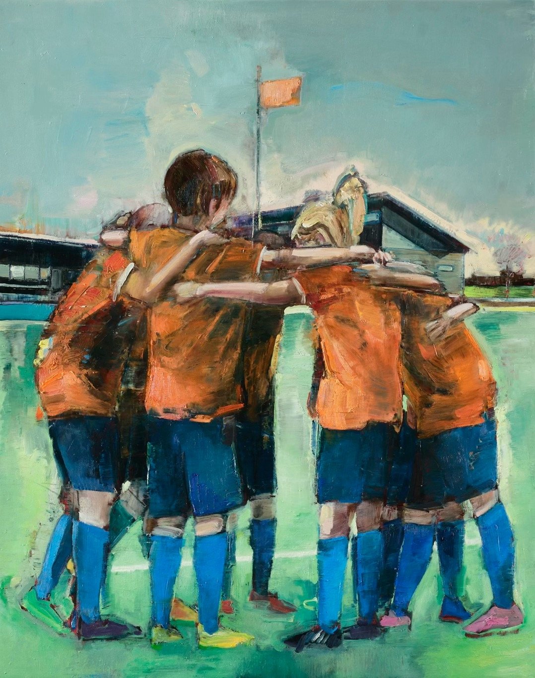 Image of Painting / maleri / "Islands Brygge – Malerdrømme og tankestreger – Sammenholdet" / 80x100 cm