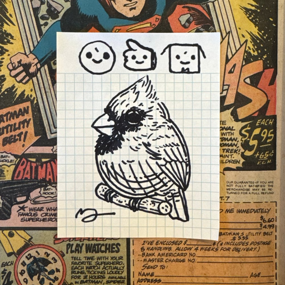 Image of Fat Bird Sharpie Sketch #139